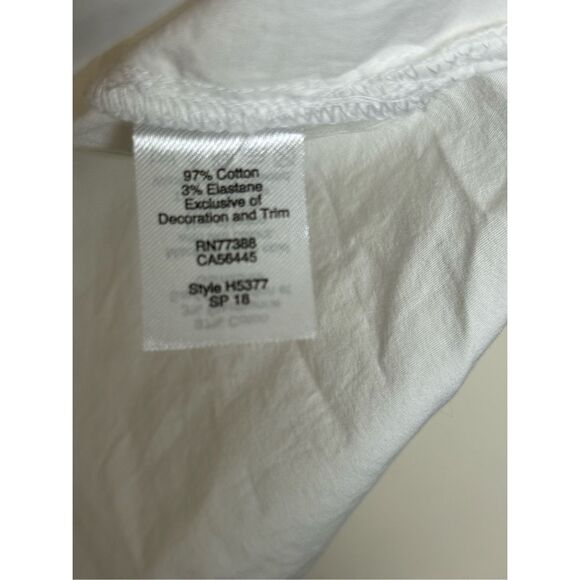 J. Crew Embroidered tank top White Pink Orange Women’s 8 100% Cotton Tassels Sum - Picture 3 of 4